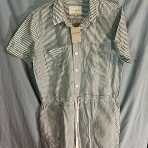 Lucky Brand Blue White Striped Dress with Pockets